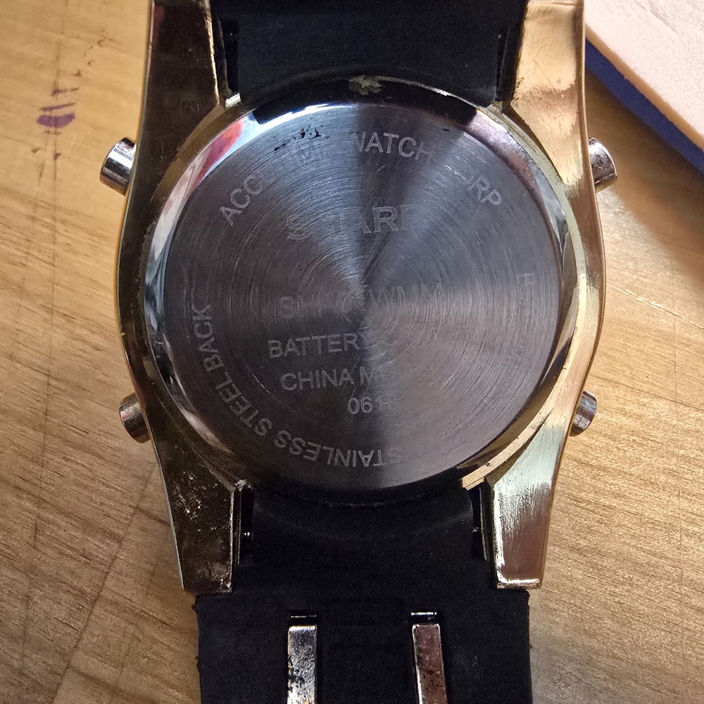 Gold-Tone Sharp Digital Sport Watch with Black Band - Picture 3 of 8